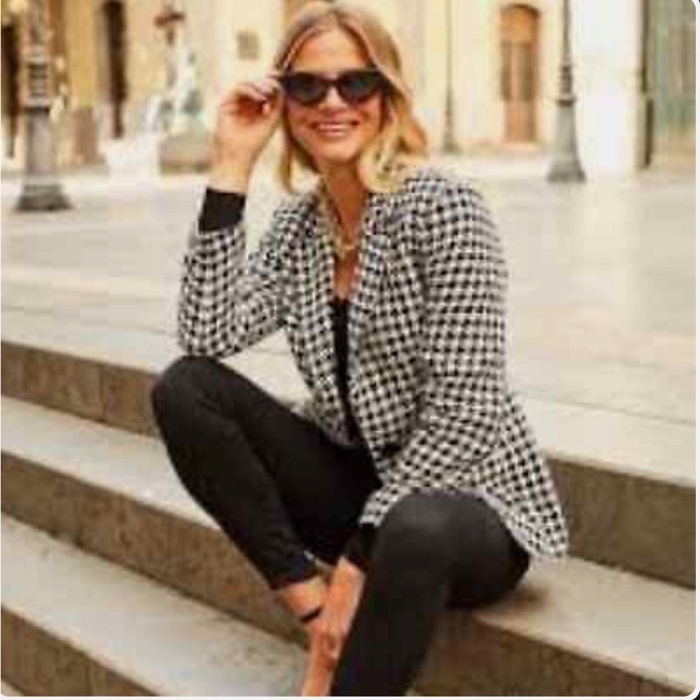 Sanctuary Johnnie houndstooth black & white blazer
